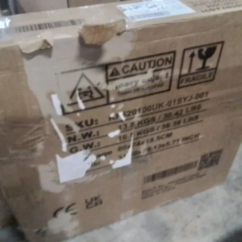 BOXED GLASS COFFEE TABLE, MODERN TEA TABLES WITH METAL FRAME (1 BOX)