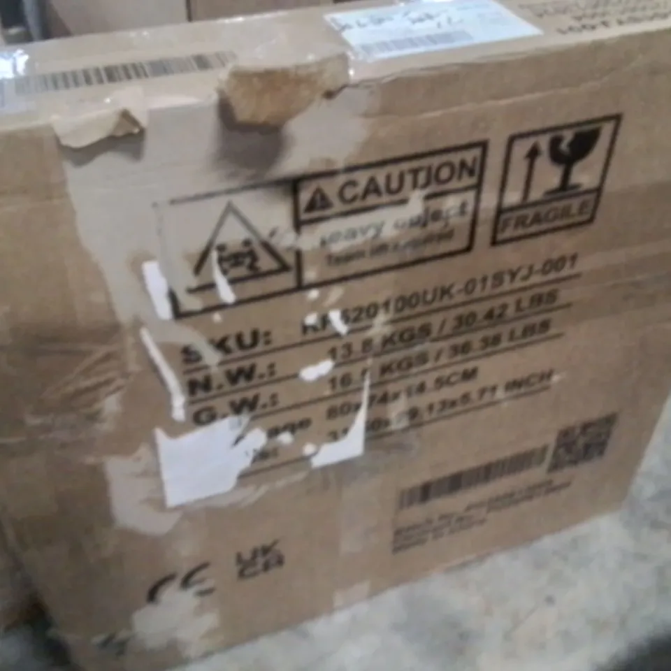 BOXED GLASS COFFEE TABLE, MODERN TEA TABLES WITH METAL FRAME (1 BOX)