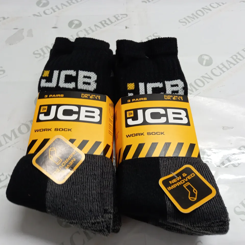 LOT OF 2 3-PACKS OF JCB SOCKS - UK 6-11