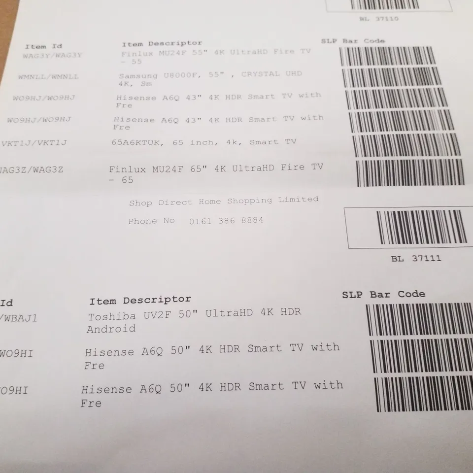 PALLET CONTAINING 9 ASSORTED DAMAGED TVS