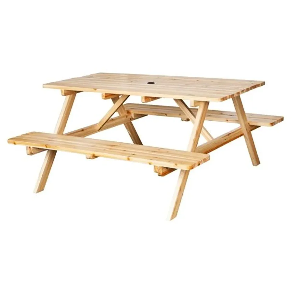 BOXED BOLERO ELEMENTS WOODEN PICNIC TABLE & BENCH SET