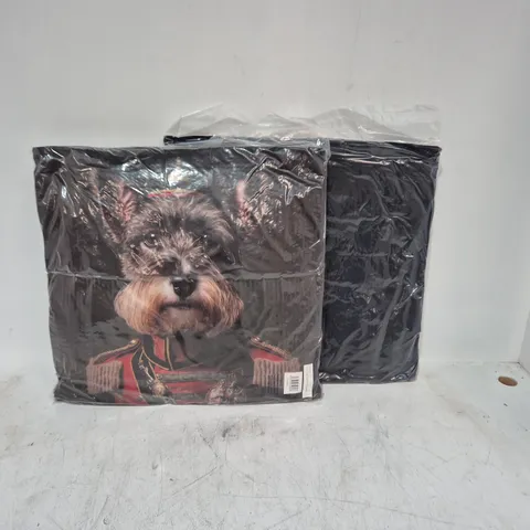 LOT OF 16 AS NEW TOP DOG SCHNAUZER THEMED FILLED CUSHIONS - 45X45CM