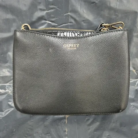 OSPREY LONDON CHICHESTER LEATHER CROSSBODY BAG IN BLACK
