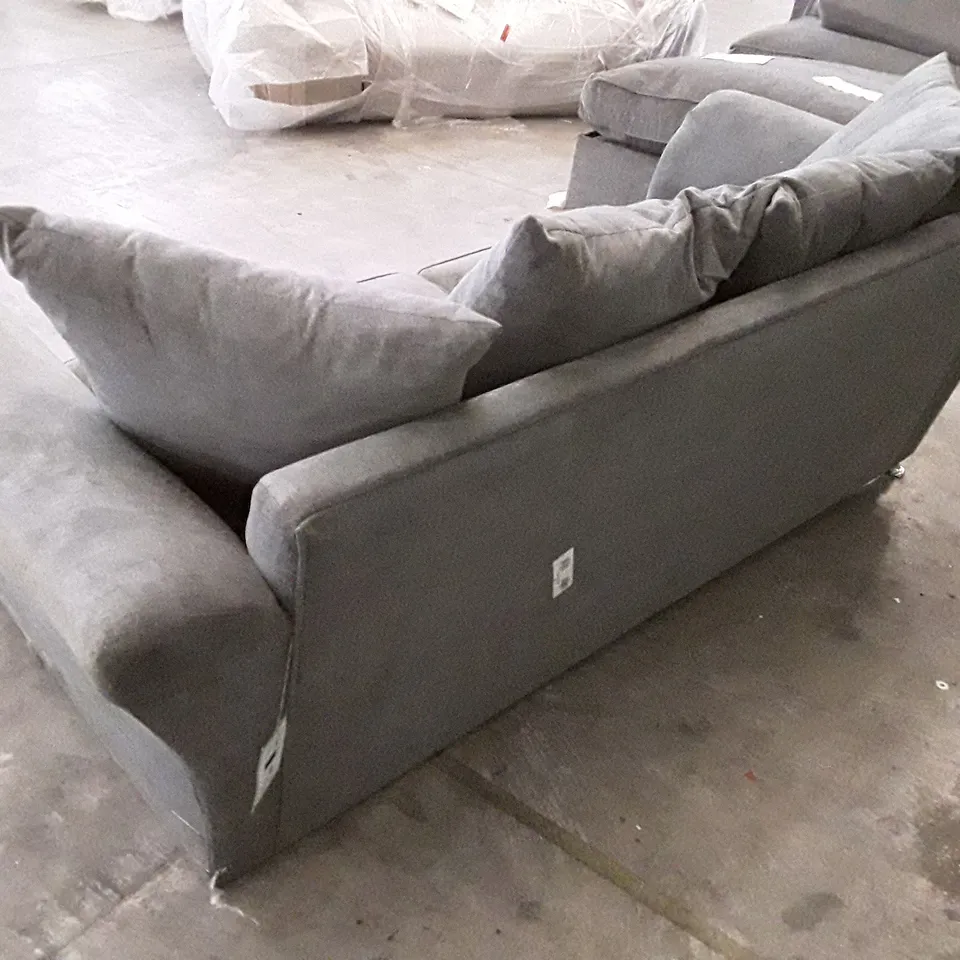 QUALITY DESIGNER 3 SEATER SOFA - GREY FABRIC 