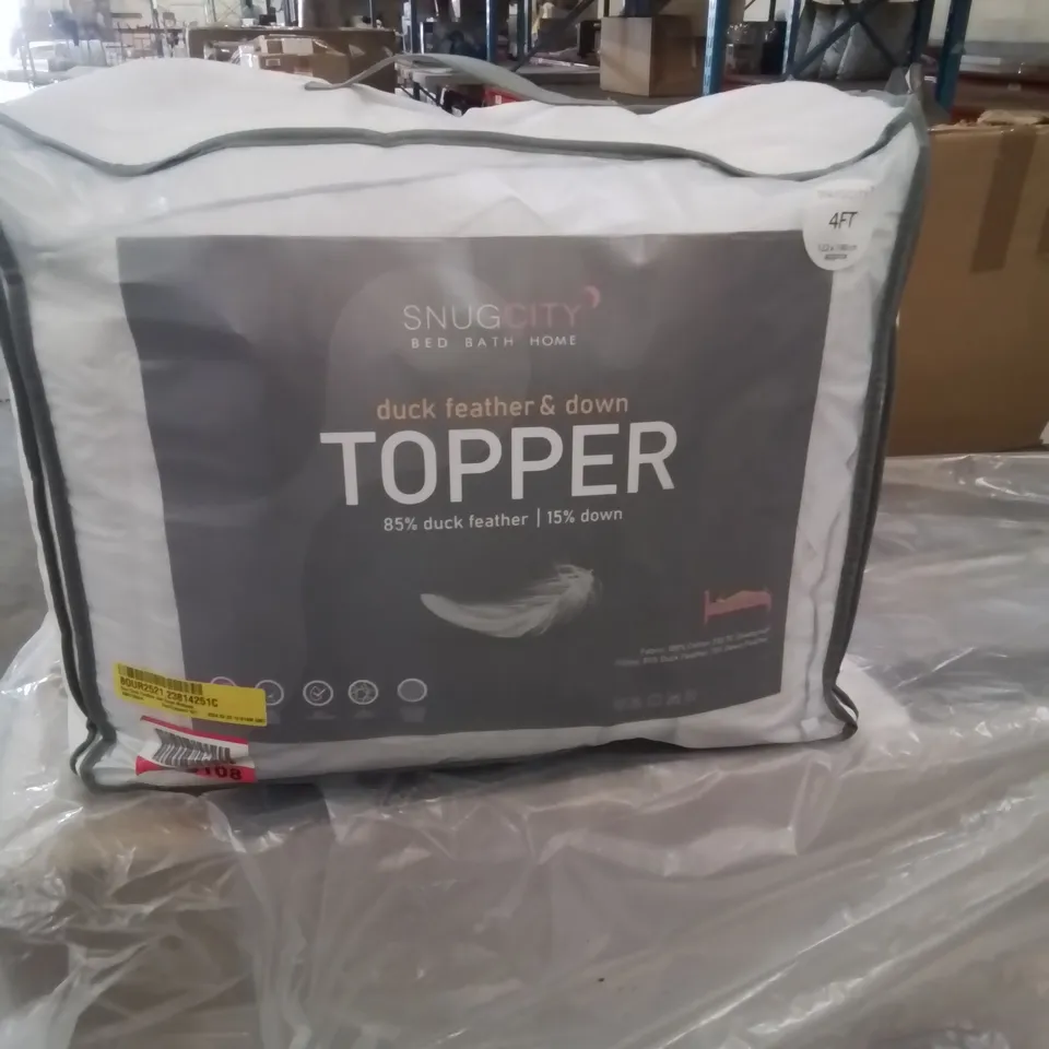 BAGGED 5CM DUCK FEATHER AND DOWN MATTRESS TOPPER 4FT 