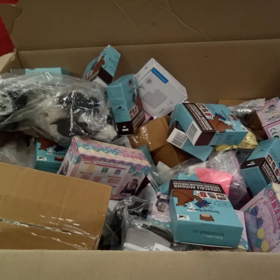PALLET OF ASSORTED ITEMS INCLUDING SNUGGLEY PET TRAVEL WATER BOTTLE, MAXCAM STORAGE CASE, BROWN BEAR LIMESCALE REMOVER, NOTEBOOK REPLACEMENT CHARGER, BIKE REFLECTORS, BUTTON CELL BATTERIES 