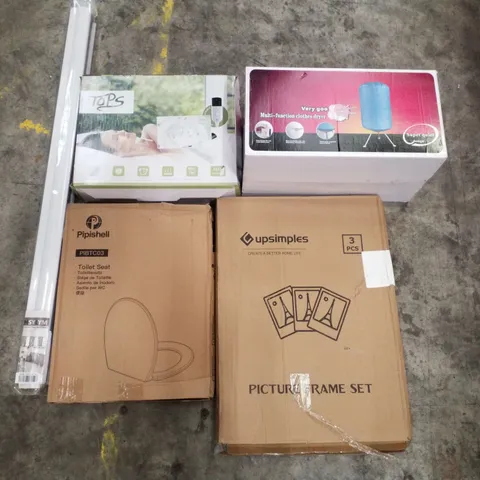PALLET CONTAINING ASSORTED PRODUCTS INCLUDING DAY & NIGHT ROLLER BLIND, TOILET SEATS, PICTURE FRAME SET, MULTI-FUNCTION CLOTHES DRYER & ELECTRIC HEATED THROW
