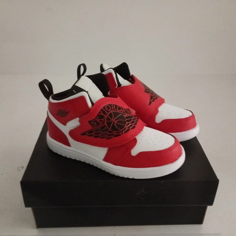 NIKE SKY JORDAN KIDS RED/WHITE/BLACK TRAINER UK 9.5