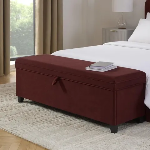 BOXED DUSK WINDERMERE STORAGE OTTOMAN - RUST (1 BOX)