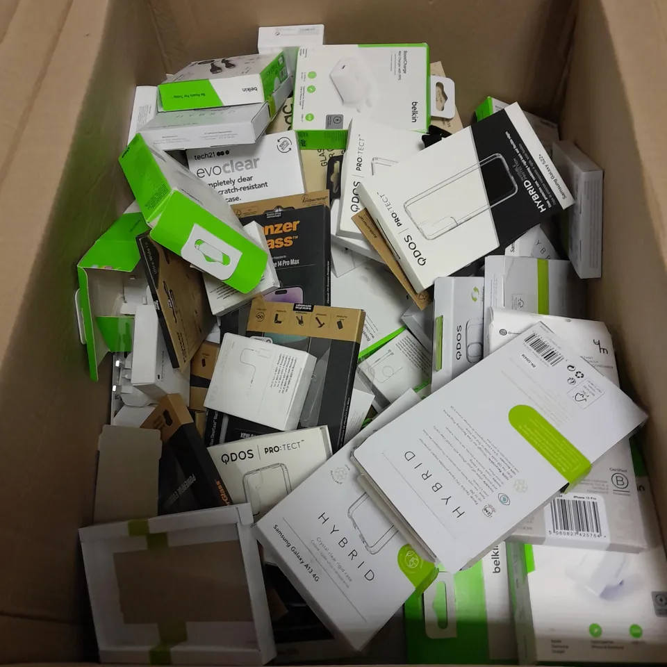 LARGE BOX OF ASSORTED PHONE CASES FOR IPHONE AND SAMSUNG