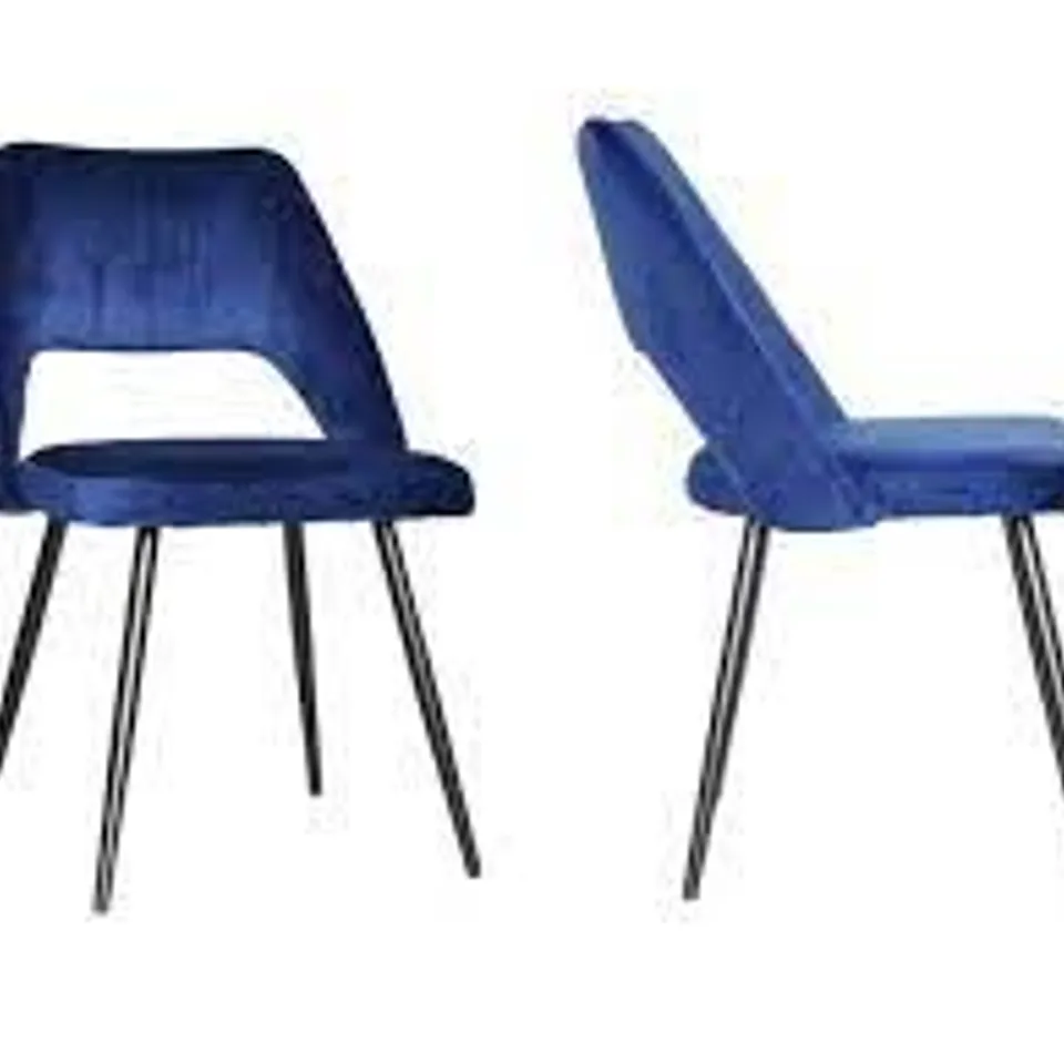 BOXED MAURICETTE DINING CHAIR BLUE VELVET SET OF 2