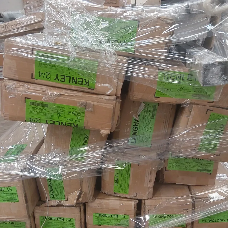 PALLET CONTAINING A LARGE QUANTITY OF ASSORTED DESIGNER FURNITURE PARTS INCLUDING: BED PARTS ECT