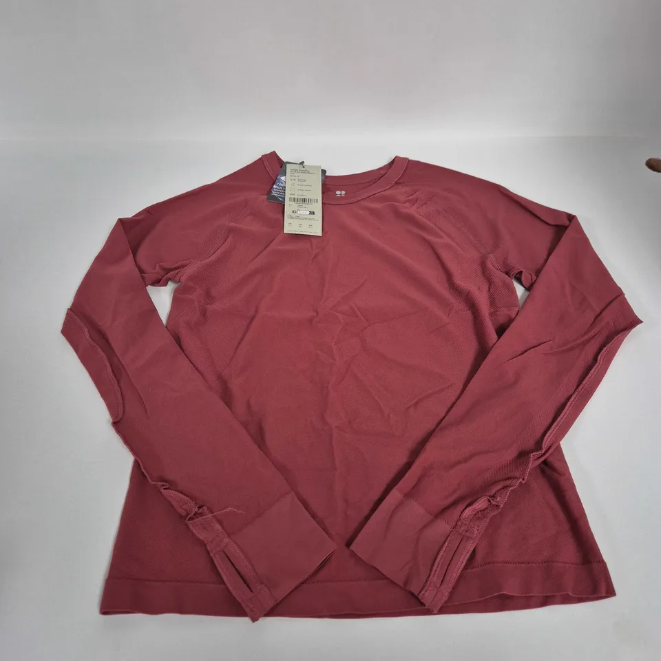SWEATY BETTY ATHLETE SEAMLESS WORKOUT LONG SLEEVE TOP – SIENNA PINK, SIZE M