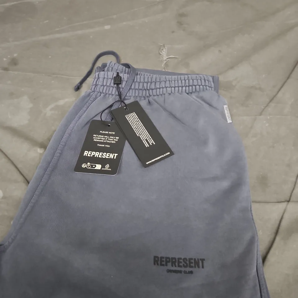 REPRESENT SWEATPANTS – GREY/BLUE, DRAWSTRING WAIST SIZE L