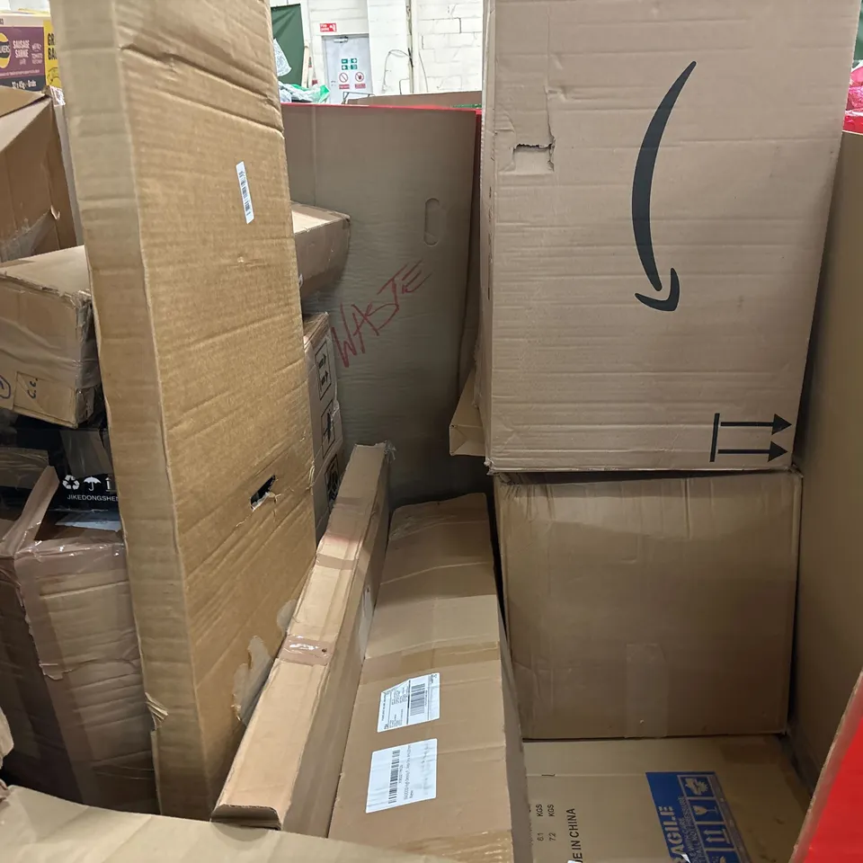 PALLET OF ASSORTED CONSUMER PRODUCTS TO INCLUDE: VACUUM CLEANER, AIR FRYER, VACUUM STAND, LED CEILING LIGHT, HAND CART ECT