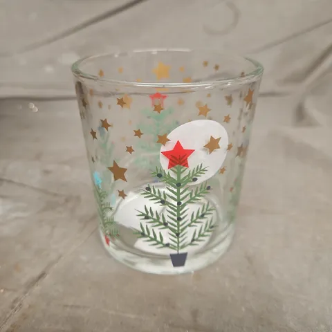 6 X GISELA GRAHAM FESTIVE GLASS TUMBLERS