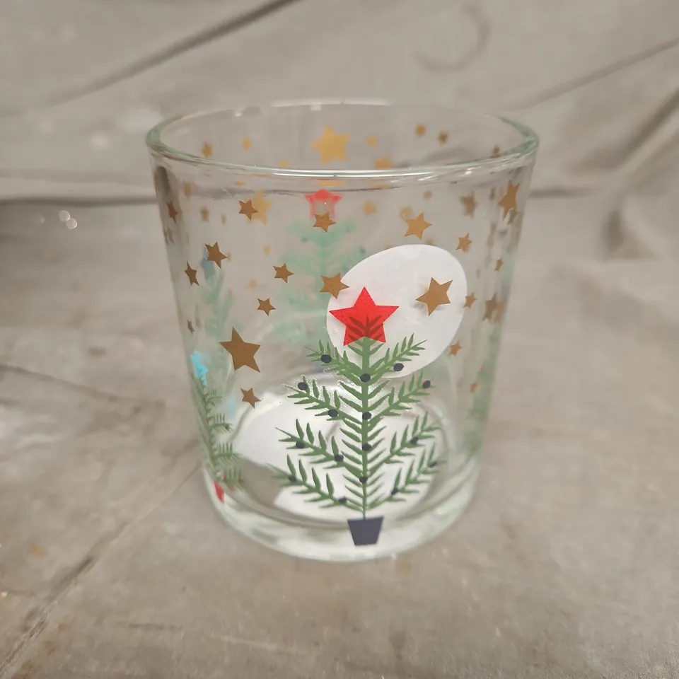 6 X GISELA GRAHAM FESTIVE GLASS TUMBLERS