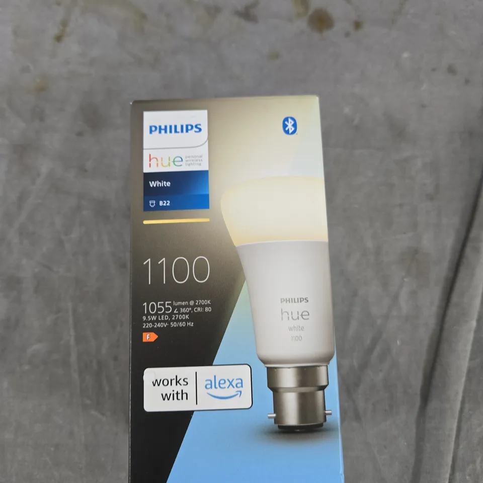 PHILIPS HUE WHITE 1100 LED BULB – BLUETOOTH, WORKS WITH ALEXA