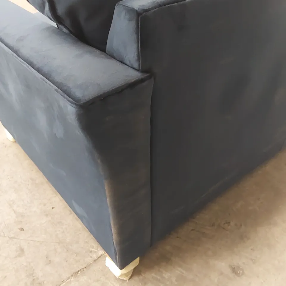 QUALITY DESIGNER CORNER SOFA SECTION - NAVY VELVET // SECTION OF A SOFA ONLY