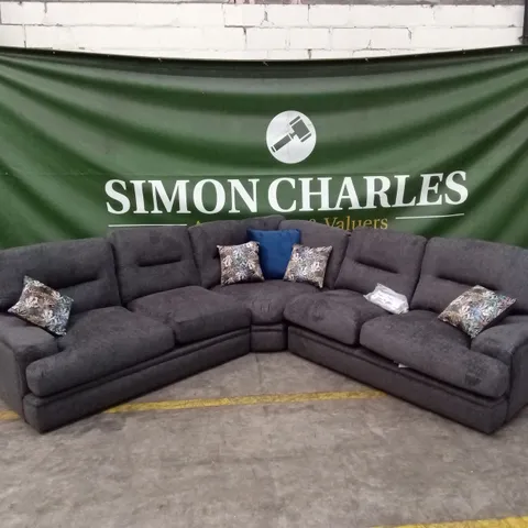 TRIESTE FABRIC CORNER GROUP SOFA - CHARCOAL