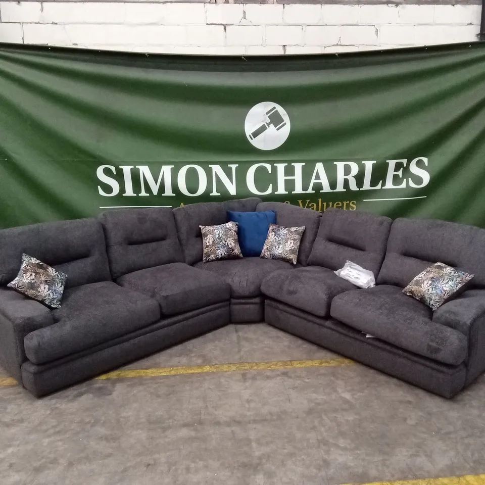 TRIESTE FABRIC CORNER GROUP SOFA - CHARCOAL RRP £2999