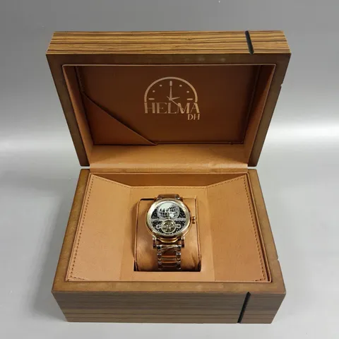 HELMA DH AUTOMATIC OPEN HEART WORLD VIEW MEN'S WATCH