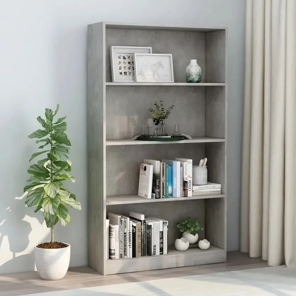 BOXED INAYAH 4-TIER BOOK CABINET BOOKSHELF BOOKCASE STAND STORAGE RACK (1 BOX)