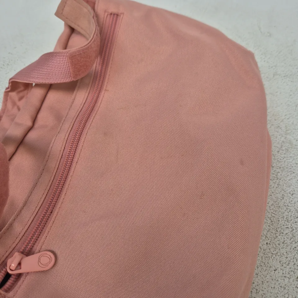 BUOABO PINK FABRIC COSMETIC BAG WITH ZIP CLOSURE