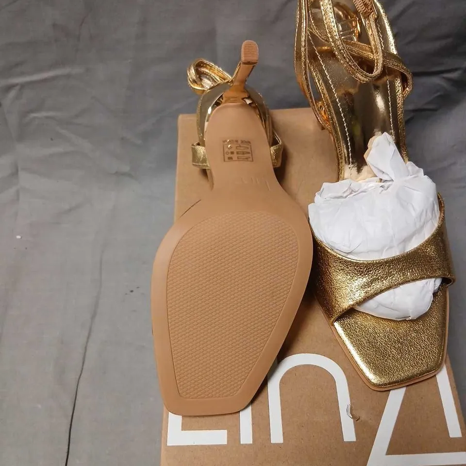 LINZI JAZZ 7 GOLD PU SANDALS