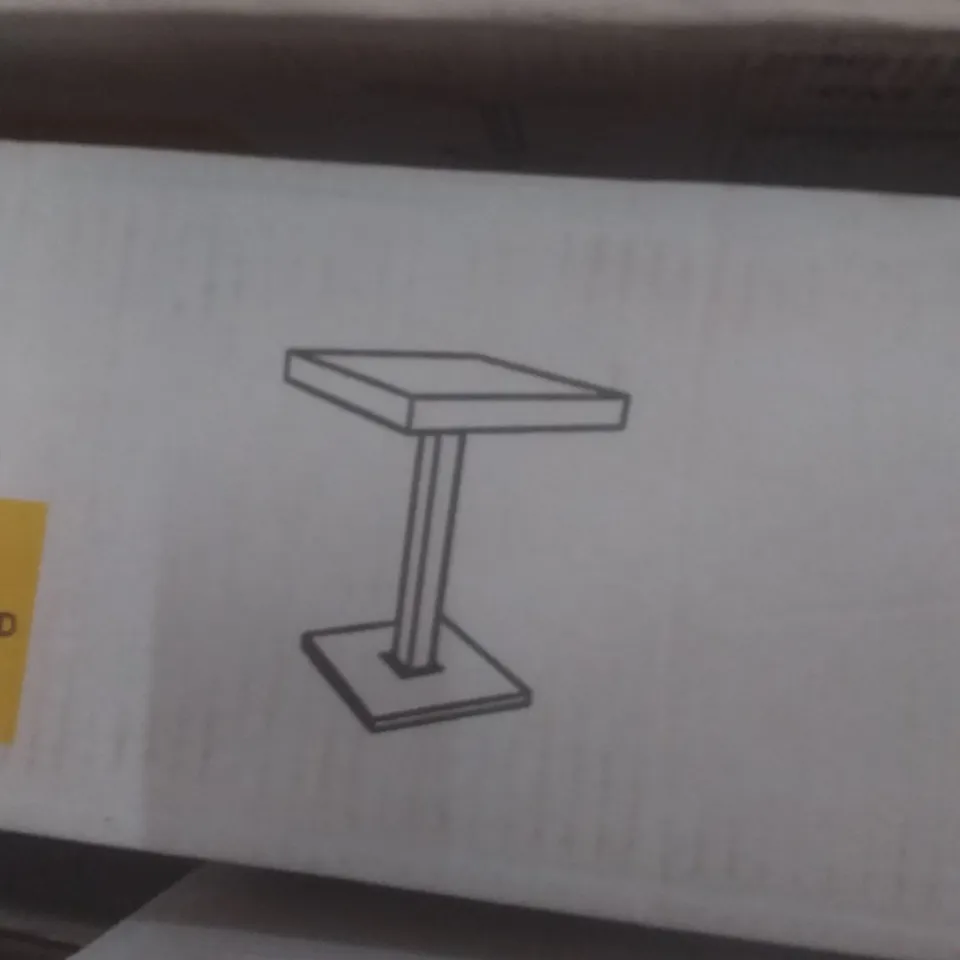 BOXED TOPAZ WHITE HIGH GLOSS BAR TABLE WITH GLASS TOP (2 BOXES)