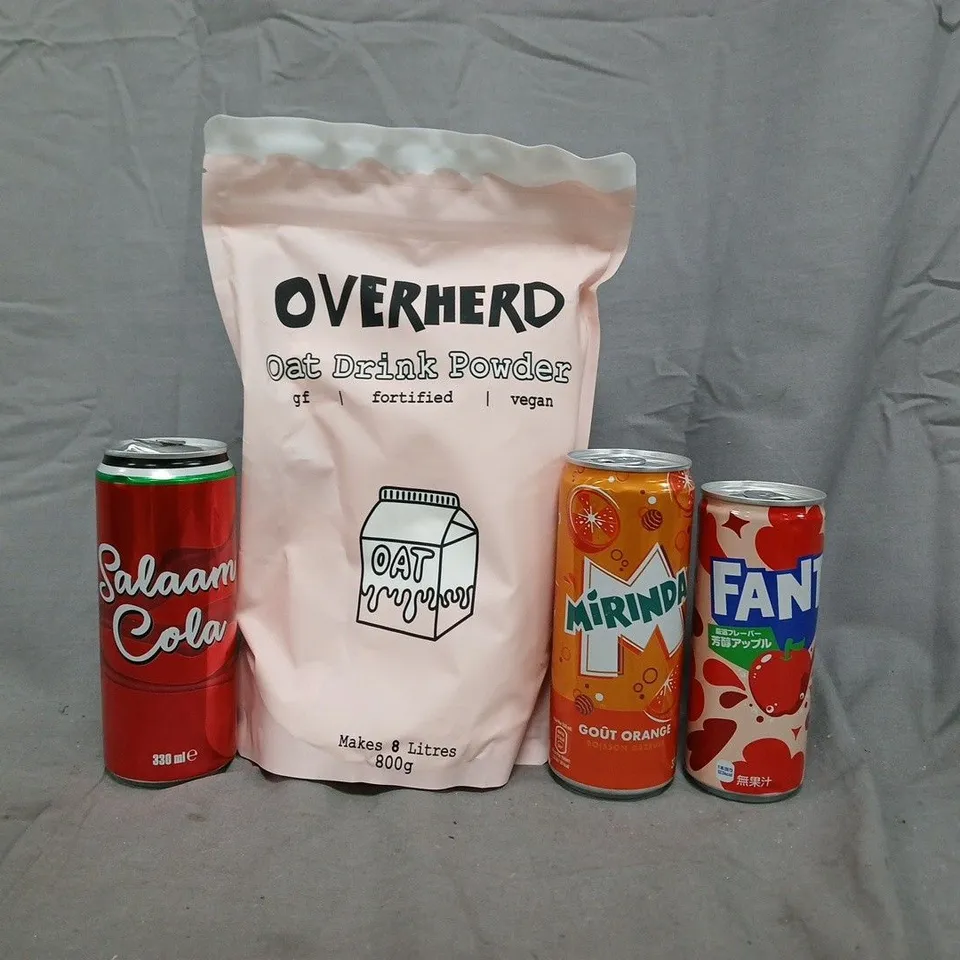 APPROXIMATELY 5 ASSORTED FOOD AND DRINK ITEMS TO INCLUDE FANTA, MIRINDA, ETC