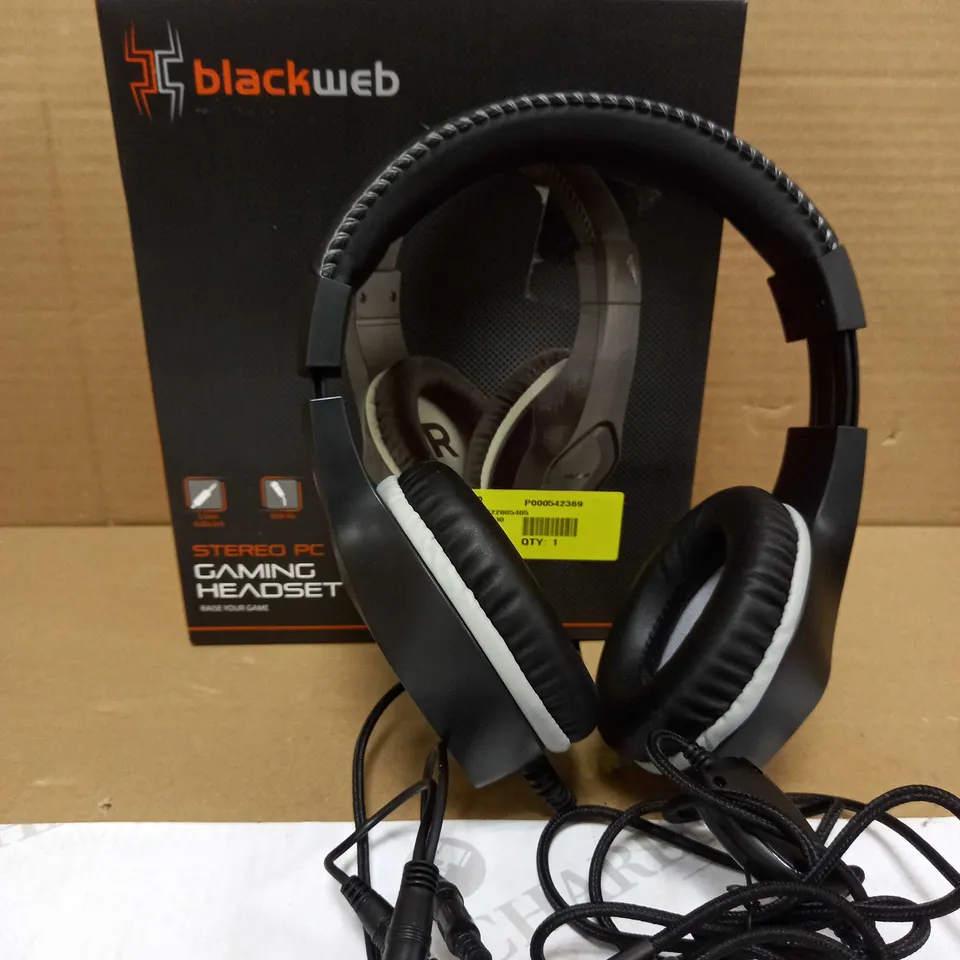 LOT OF 3 BLACKWEB STEREO PC GAMING HEADSETS