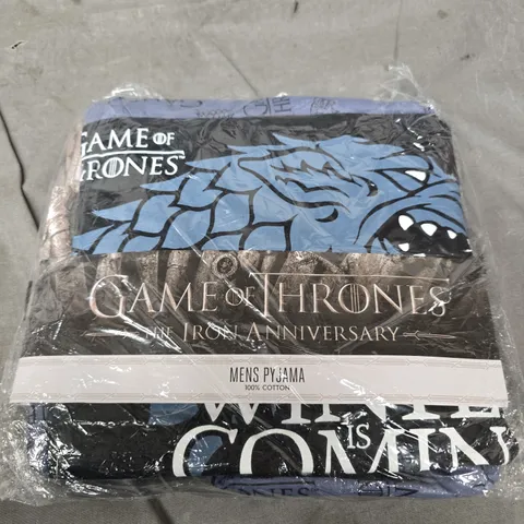 GAME OF THRONES THE IRON ANNIVERSARY MENS PYJAMA SET β 100% COTTON SIZE M