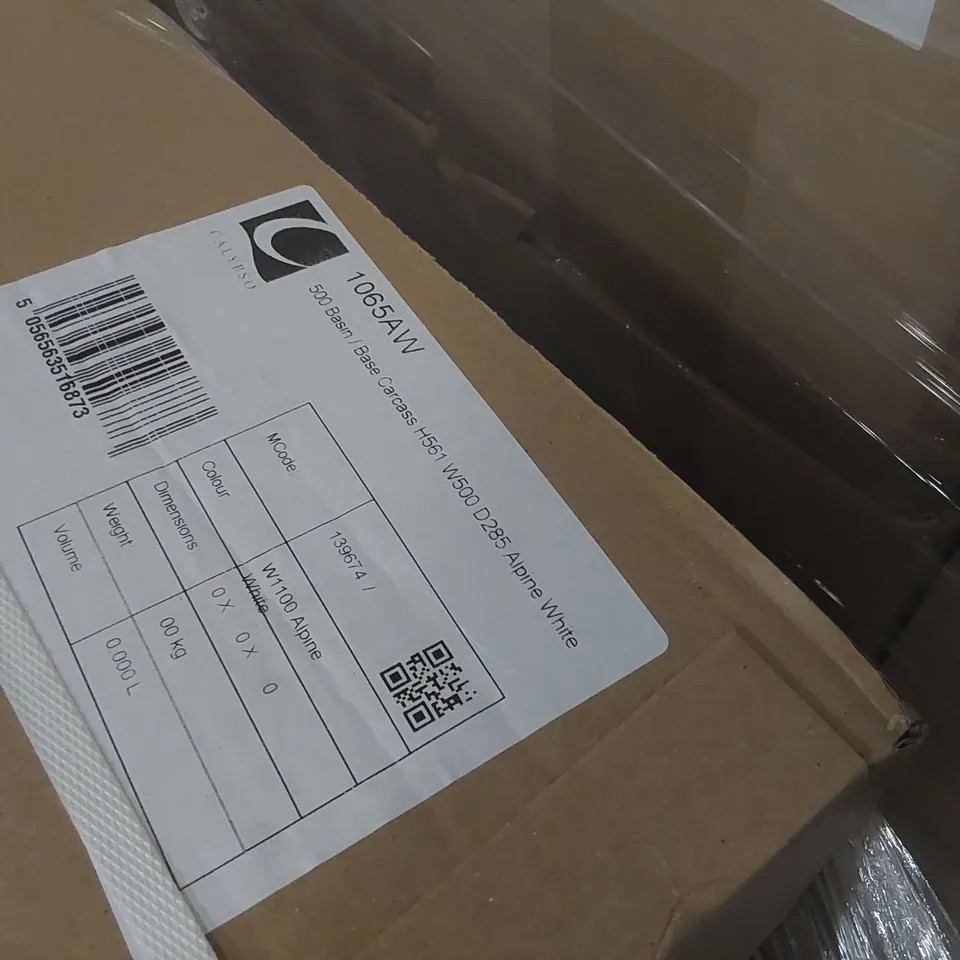 PALLET CONTAINING A LARGE QUANTITY OF ASSORTED BATHROOM FURNITURE PARTS INCLUDING: CALYPSO BASE CARCASSES ECT