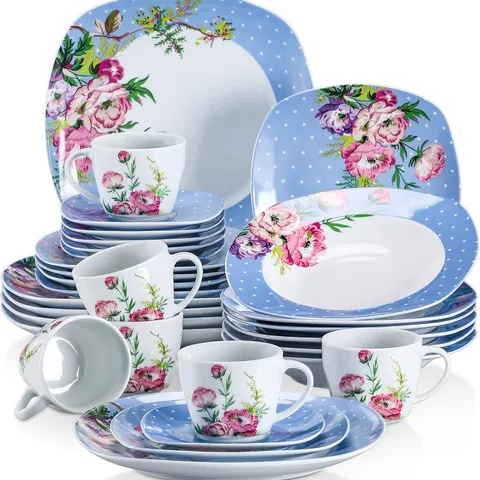 BOXED VANCASSO PORCELAIN DINNERWARE - SET OF 60 (2 BOXES)