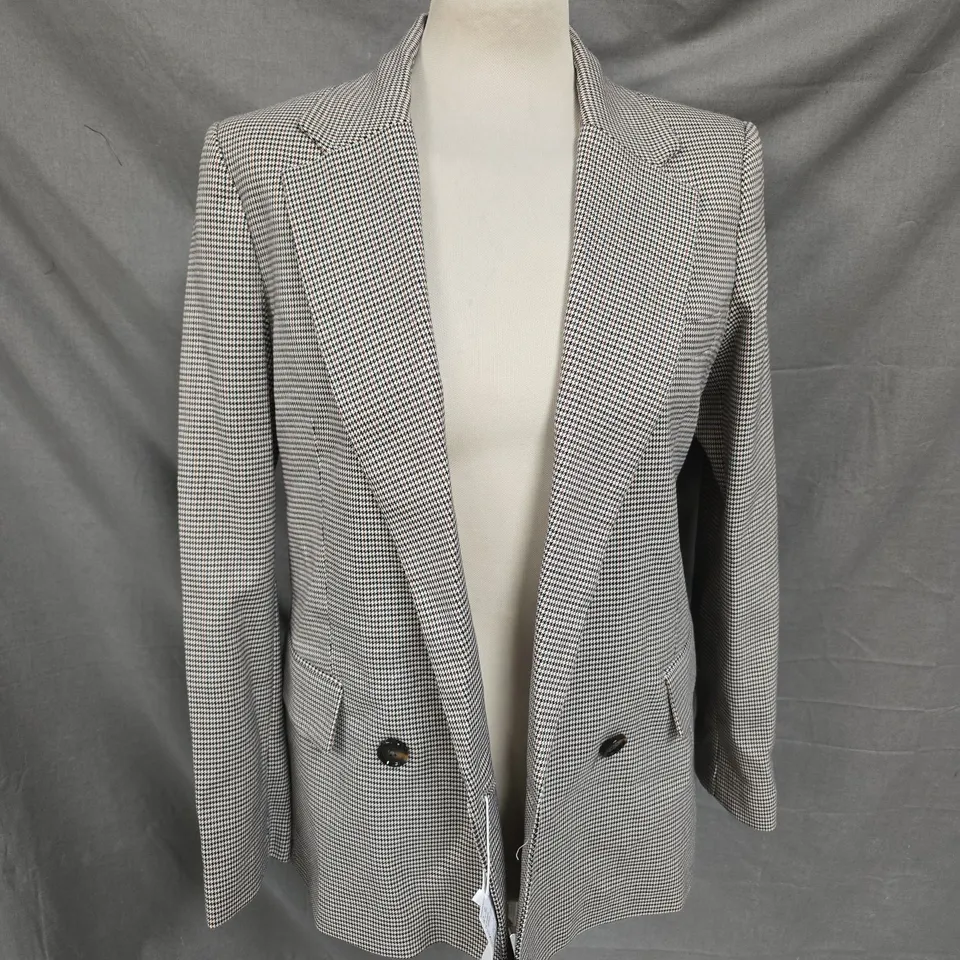 MNG TAILORED BLAZER JACKET IN GREY MULTI SIZE S