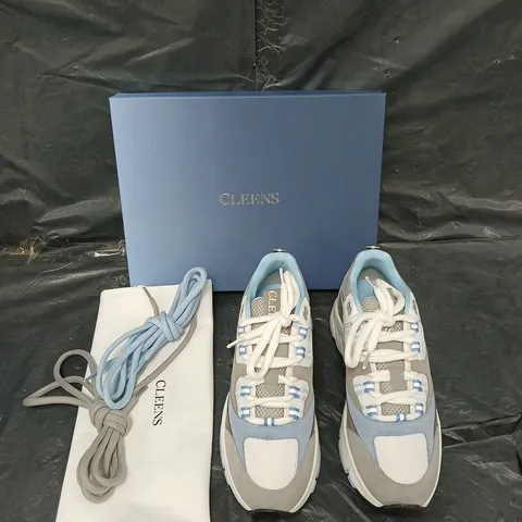 BOXED PAIR OF CLEENS AERO RUNNER POWDER BLUE UK 9.5