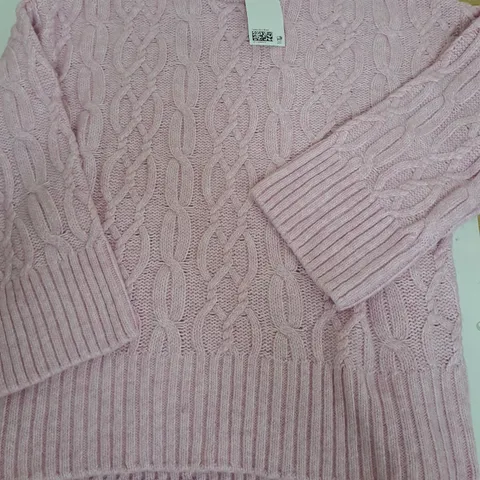 DIVIDED PINK KNIT JUMPER - XS