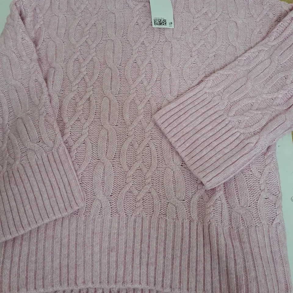 DIVIDED PINK KNIT JUMPER - XS