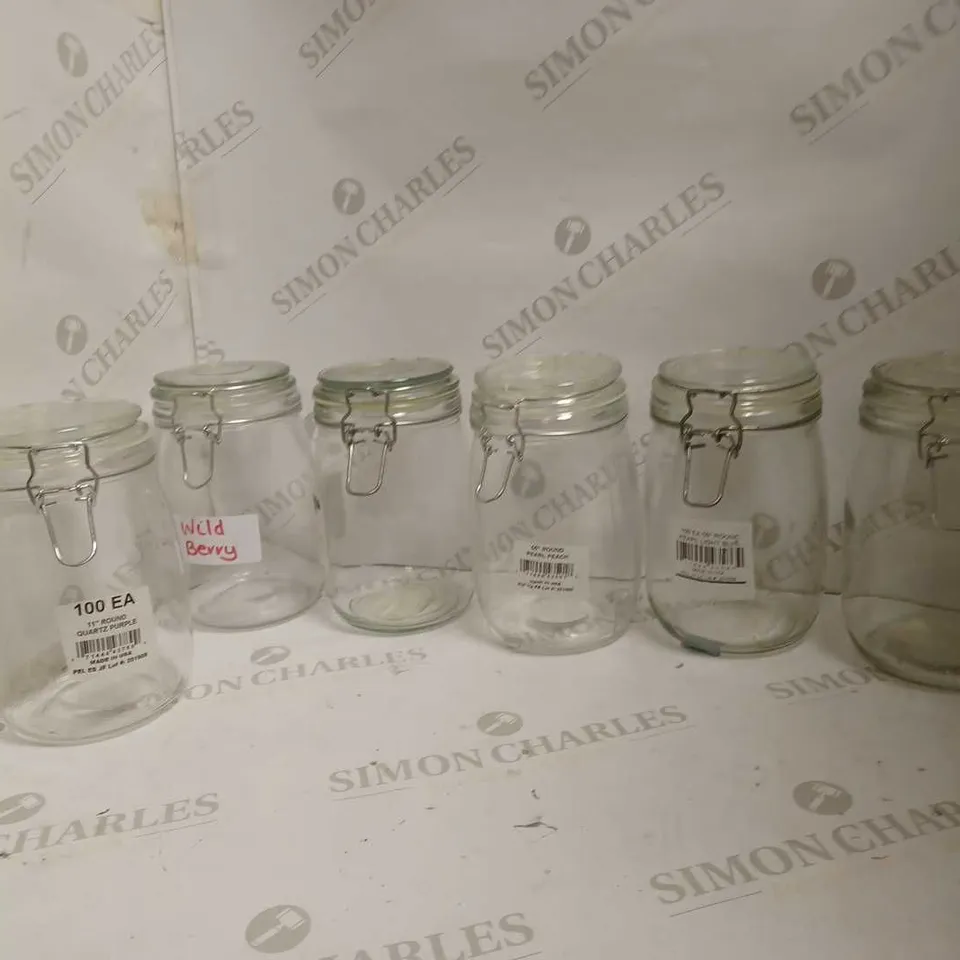 6 GLASS SEALABLE JARS 