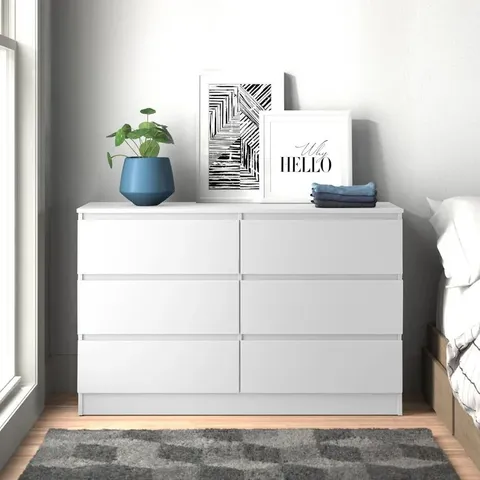 BOXED BRAUNSTEIN 6-DRAWER CHEST OF DRAWERS (2 BOXES)