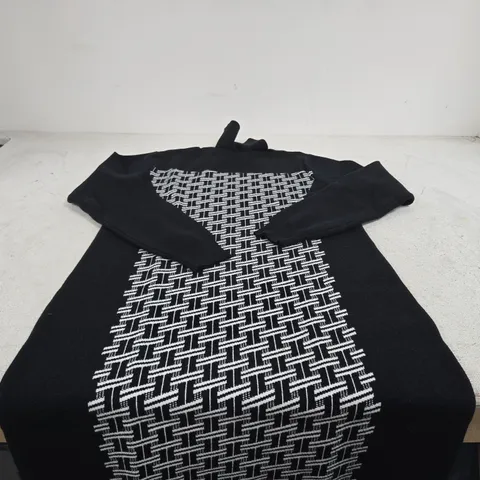 HEINE BLACK WHITE KNITTED DRESS UK 14