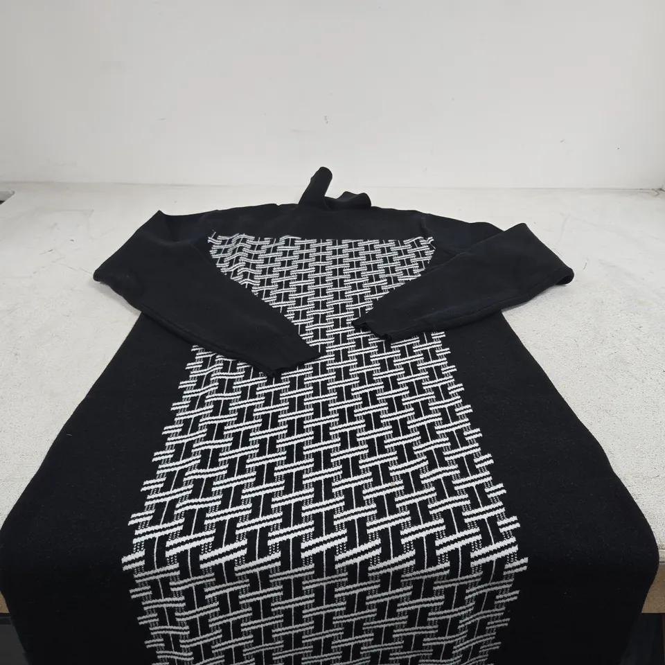HEINE BLACK WHITE KNITTED DRESS UK 14