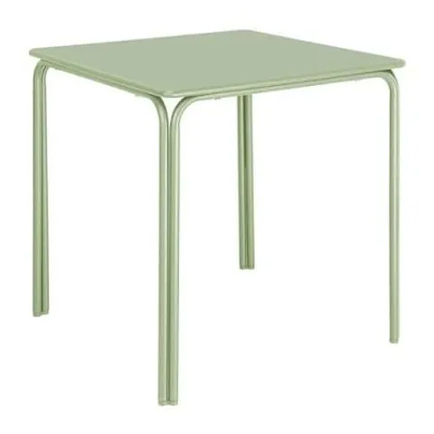 BOXED BOLERO ADELINE STEEL SQUARE TABLE LIGHT GREEN 700X700MM