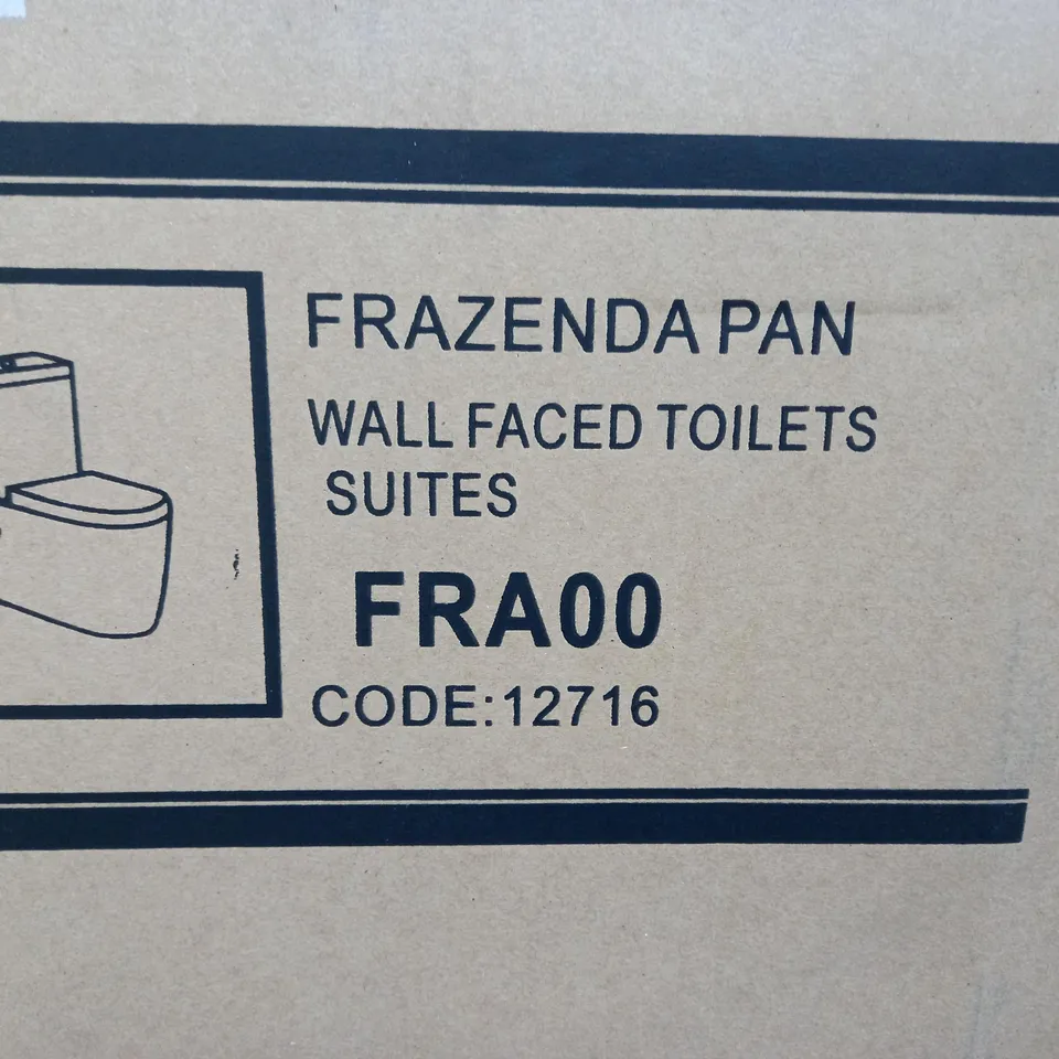 BOXED CUBICO FRAZENDA BACK TO WALL TOILET AND SOFT CLOSE SEAT WHITE