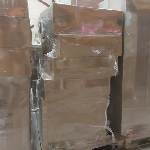 PALLET CONTAINING VERY LARGE QUANTITY OF CALYPSO BASINS AND OTHER ASSORTED BATHROOM FURNITURE PARTS