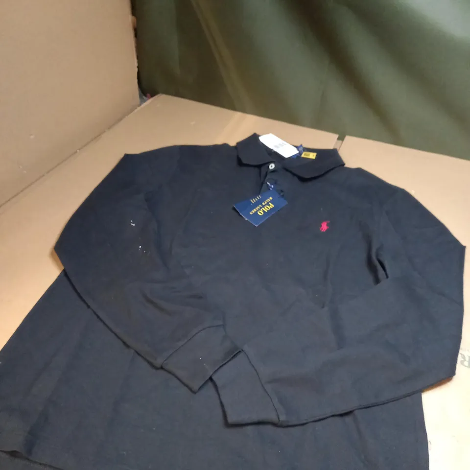 RALPH LAUREN BLACK POLO SHIRT SIZE L