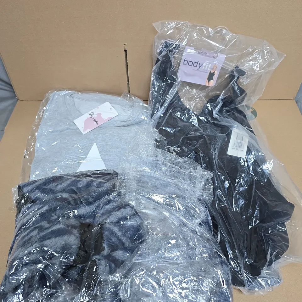 APPROXIMATELY 15 ASSORTED WOMENS CLOTHING PRODUCTS TO INCLUDE BODY SHAPERS, JACKETS, TOPS ETC