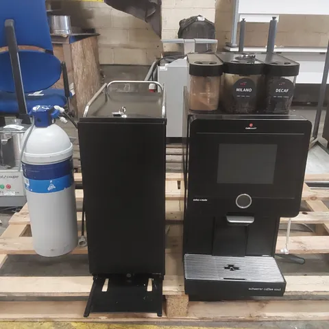 CAFETOUCH SCHAERER COFFEE SOUL COMMERCIAL COFFEE MACHINE WITH VITRIFRIGO MILK CHILLER AND BRITA C1100 QUELL ST FILTER CARTRIDGE