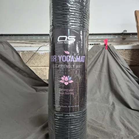 OZE SPORTS YOGA MAT – ECO-FRIENDLY, BLACK, 183 CM X 61 CM X 10 MM (IN PLASTIC WRAP)